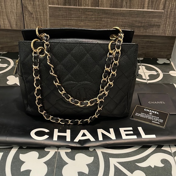CHANEL Bags Chanel Diamond Quilted Caviar Leather Small Double Chain Shoulder Tote Poshmark